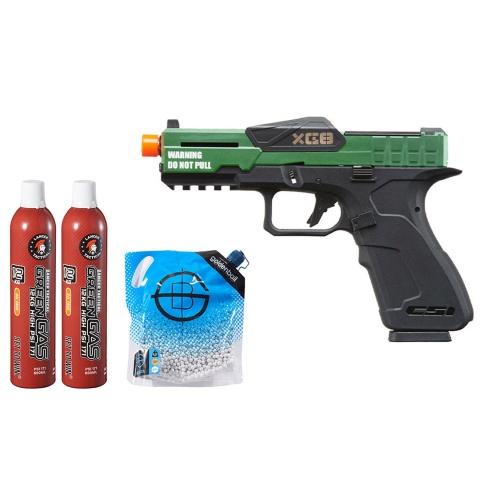 Poseidon CSI XG8 Gas Blow Back Aluminum Pistol - Green Gas Combo - (OD Green)
