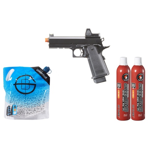 Raven Airsoft 4.3 Hi Capa + Micro Red Dot - Green Gas Combo - (Black)