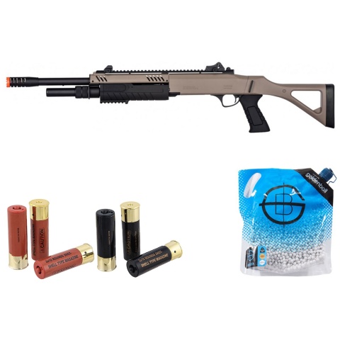 FABARM STF/12 Long Barrel Spring Shotgun w/ Fixed Stock - Shell Combo - (Dark Earth)