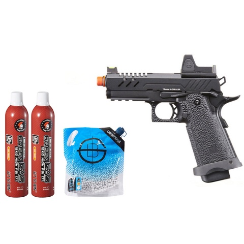 Vorsk Airsoft 3.8 Hi Capa Pro w/ Micro Dot - Green Gas Combo - (Black)
