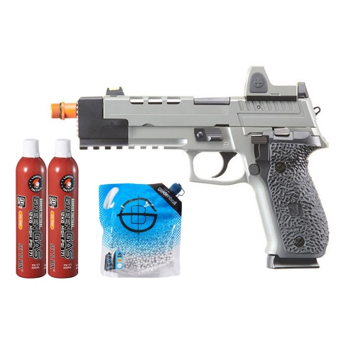 Vorsk Hi-Capa VP26X GBB Pistol w/ Red Dot Sight - (Gray) Green Gas Combo