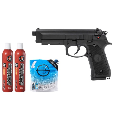 Vorsk Airsoft VM9 Osiris Gas Blowback Pistol - Green Gas Combo - (Black)