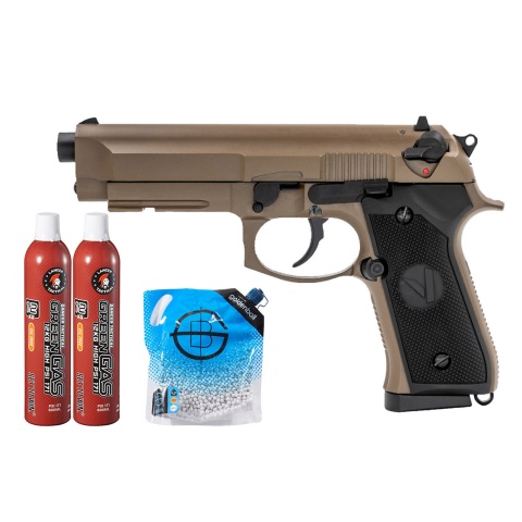 Vorsk Airsoft VM9 Osiris Gas Blowback Pistol - (Dark Earth) Green Gas Combo