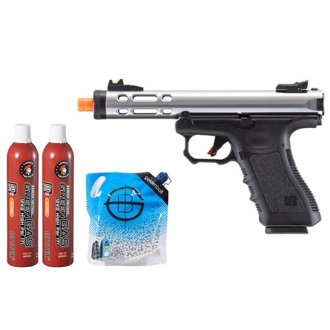 WE-Tech Galaxy G-Series Gas Blowback Airsoft Pistol - Green Gas Combo - (Silver/Black)