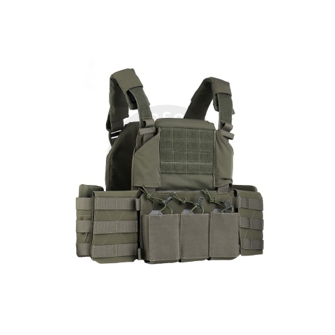 Tactical Chest Plate Carrier with Triple MOLLE Magazine Hunting Vest Front and Airsoft Gear Back Bag