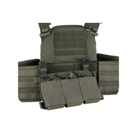 Tactical Chest Plate Carrier with Triple MOLLE Magazine Hunting Vest Front and Airsoft Gear Back Bag