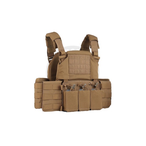 Tactical Chest Plate Carrier with Triple MOLLE Magazine Hunting Vest Front and Airsoft Gear Back Bag