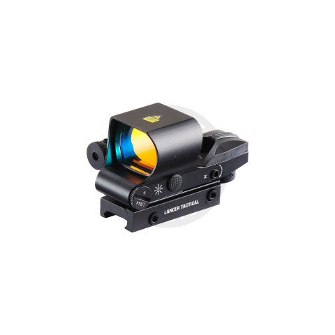 Lancer Tactical Picatinny 4 Reticle Red Dot Reflex Sight w/ Laser - (Black)