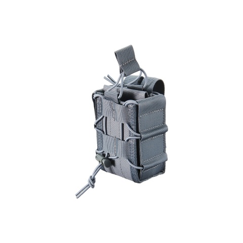 Lancer Tactical 1000D Nylon MOLLE Bungee Double Mag Pouch - (Grey)