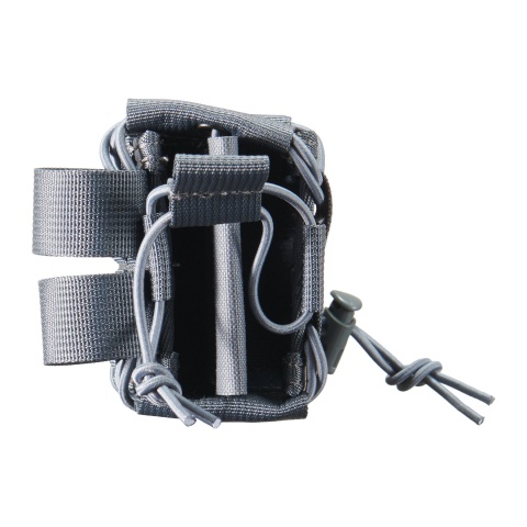 Lancer Tactical 1000D Nylon MOLLE Bungee Double Mag Pouch - (Grey)
