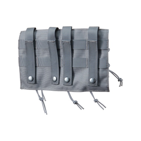 Lancer Tactical 1000D Nylon MOLLE 2-in-1 Triple M4/Pistol Mag Pouch - (Grey)