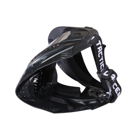 Lancer Tactical Full Face Airsoft Mask with Visor (Color: Black)