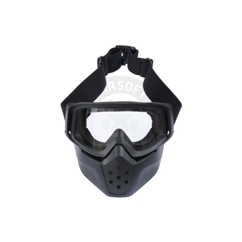 Face Mask w/ Clear Lens Eye Protection - (Black)