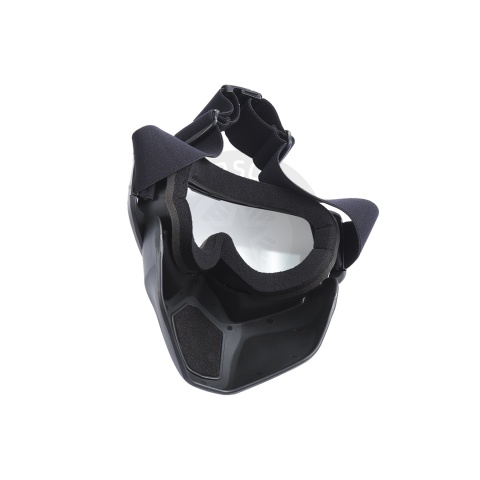 Face Mask w/ Clear Lens Eye Protection - (Black)