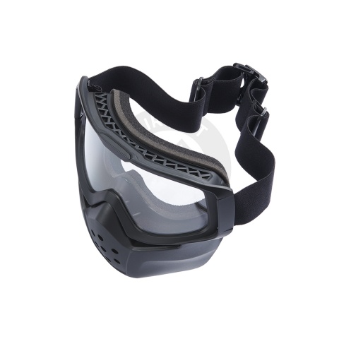 Face Mask w/ Clear Lens Eye Protection - (Black)
