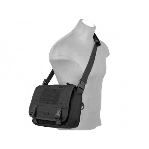 Lancer Tactical Flap Messenger Bag - (Black)