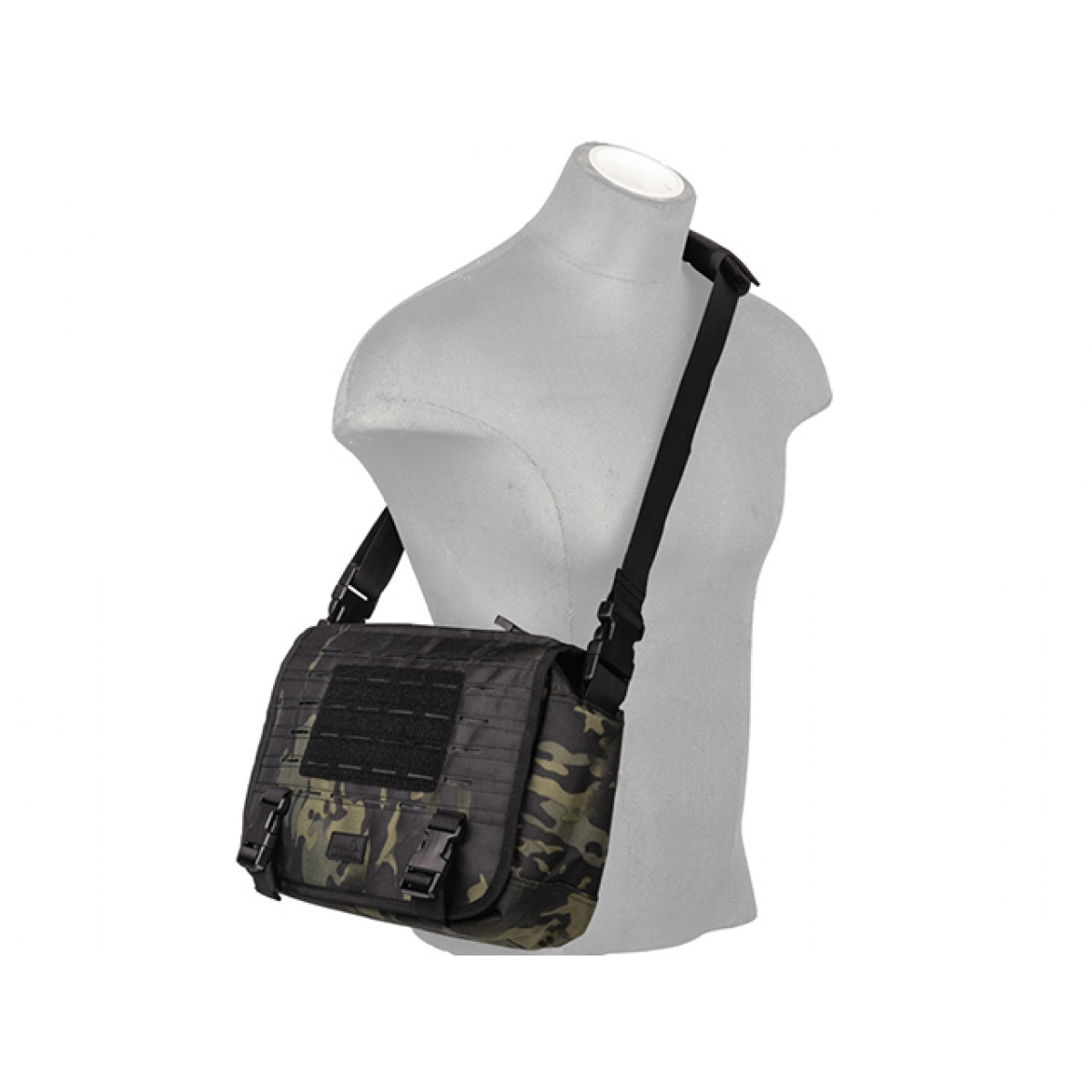 Lancer Tactical Flap Messenger Bag (Camo Black) Airsoft Megastore