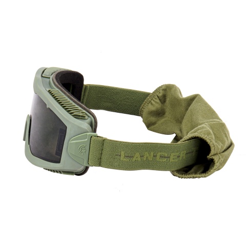 LANCER TACTICAL AERO PROTECTIVE OD GREEN AIRSOFT GOGGLES (SMOKE LENS)