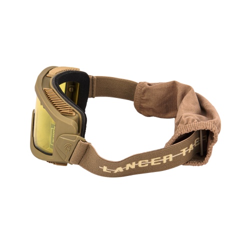 Lancer Tactical Aero Protective Tan Airsoft Goggles (Yellow Lens)