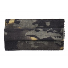 Tactical Pleated Face Mask Cover, Black Camo
