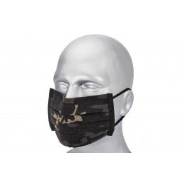 Premium Tactical Pleated Face Mask, Black Camo