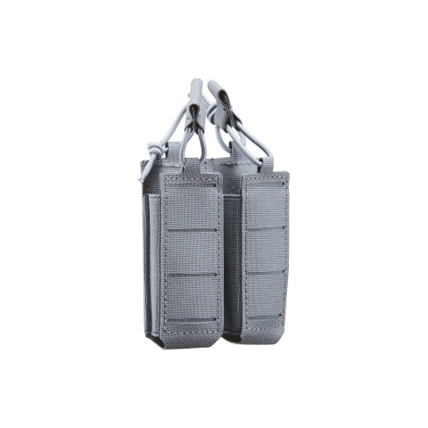 Lancer Tactical Laser Cut Open Top Double Pistol Magazine Pouch - (Black)