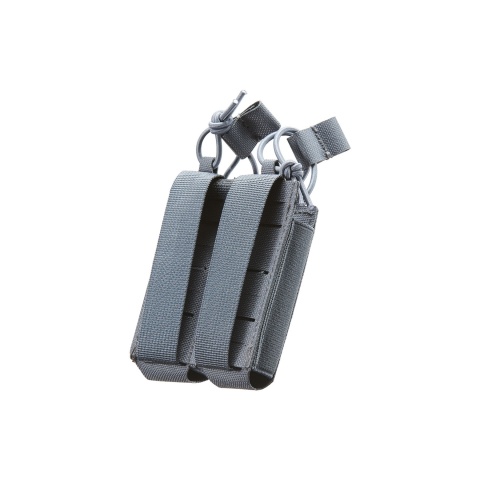Lancer Tactical Laser Cut Open Top Double Pistol Magazine Pouch - (Black)