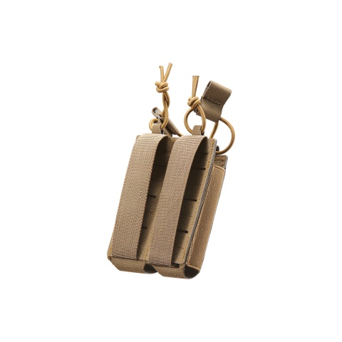 Lancer Tactical Laser Cut Open Top Double Pistol Magazine Pouch - (Black)