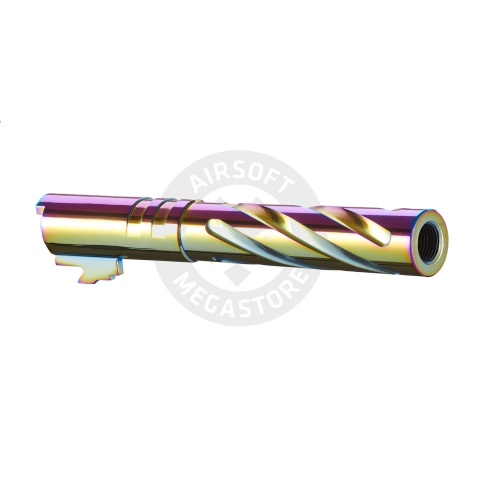 Lancer Tactical Stainless Steel Fluted Threaded 5.1 Outer Barrel (Color: Rainbow)