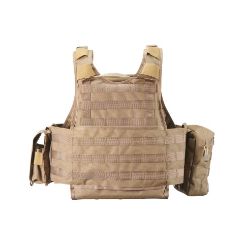 Lancer Tactical 1000D Nylon Tactical Assault Plate Carrier - TAN