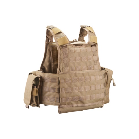 Lancer Tactical 1000D Nylon Tactical Assault Plate Carrier - TAN