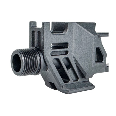 CTM TAC AAP-01 FUKU-2 CNC Aluminum Baby Shark Cutout Compensator with 14mm Adapter for FUKU-2 Long Version GBB Pistols
