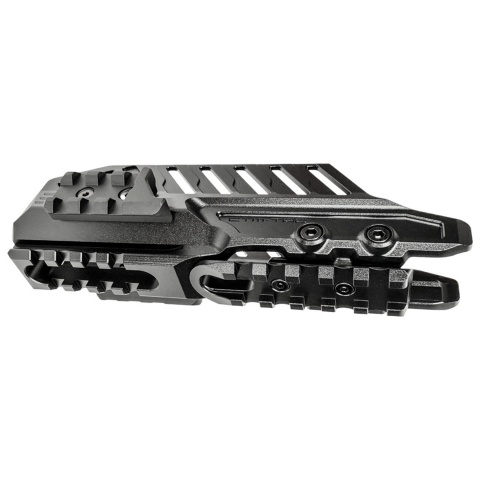 CTM TAC CNC Aluminum Extended Rail Blast Shield Long Type for TM Hi-Capa GBB Airsoft Pistols - (Black)