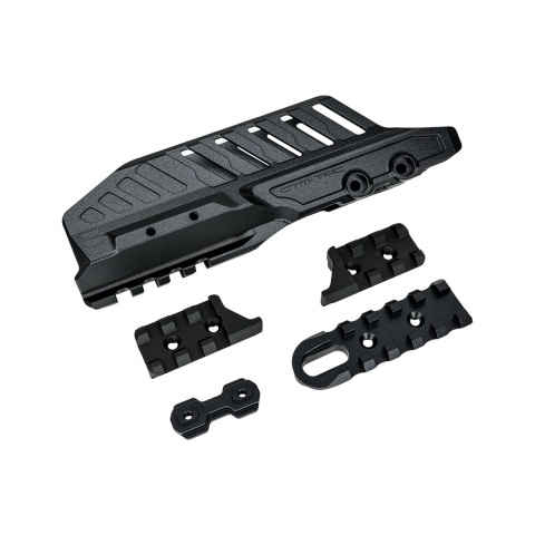 CTM TAC CNC Aluminum Extended Rail Blast Shield Long Type for TM Hi-Capa GBB Airsoft Pistols - (Black)