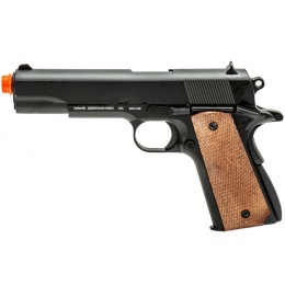 WellFire 1911-A1 Spring Powered Airsoft Pistol (Color: Black / Faux Wood)