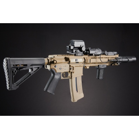 Custom Infamous Angel - Lancer Tactical Gen 4 L119A2 M4 Full Metal Airsoft Rifle - (Tan/Black)