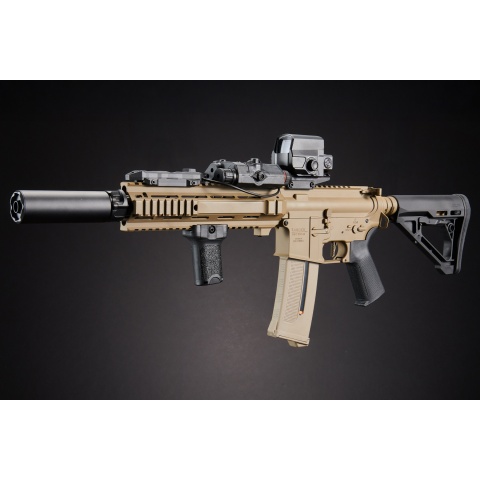 Custom Infamous Angel - Lancer Tactical Gen 4 L119A2 M4 Full Metal Airsoft Rifle - (Tan/Black)
