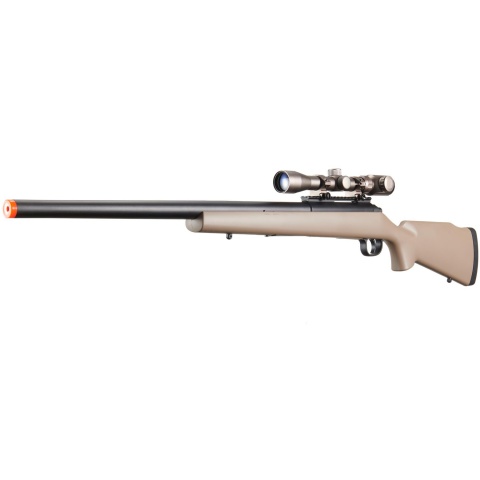 Golden Ball Bolt Action Spring Powered Sniper Rifle w/ Metal Scope - (Tan)