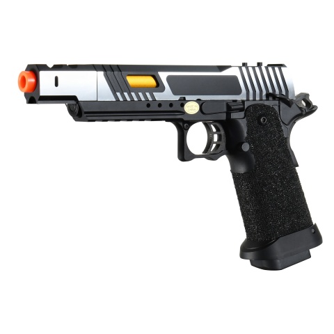 Golden Eagle 3354 Hi-Capa 5.1 Gas Blowback Airsoft Pistol w/ Dual-Tone Slide, Compensator & Hand-Stippled Grip