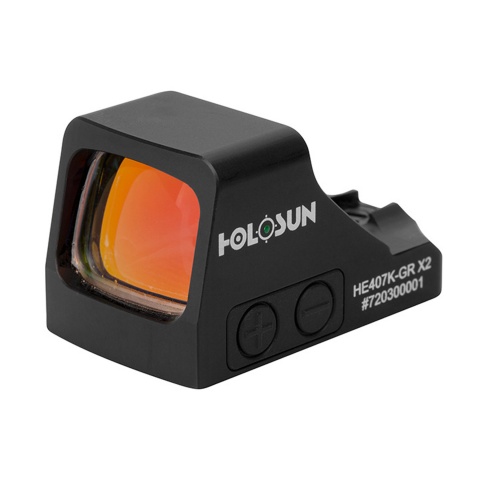 HOLOSUN HE407K-GR X2 Green Open Reflex Optical Sight - (Black)