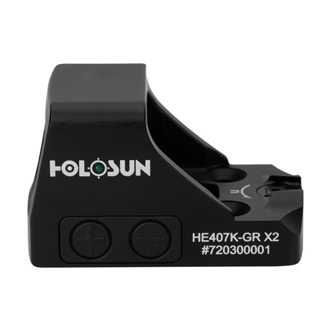 HOLOSUN HE407K-GR X2 Green Open Reflex Optical Sight - (Black)