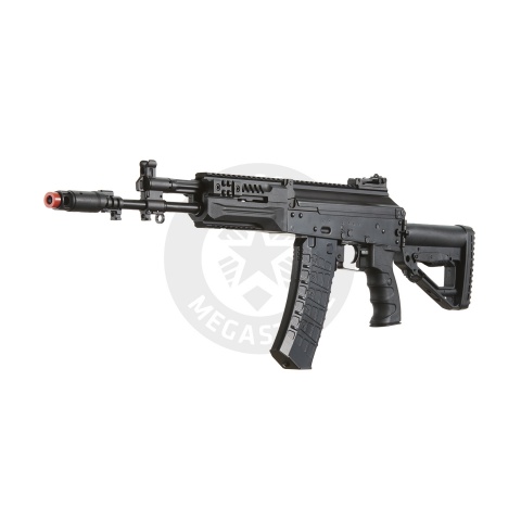 LCT AK LCK-12 Stamped Steel Airsoft AEG w/ Side-Folding Stock Tube & GATE ASTER V2 SE Expert - (Black)
