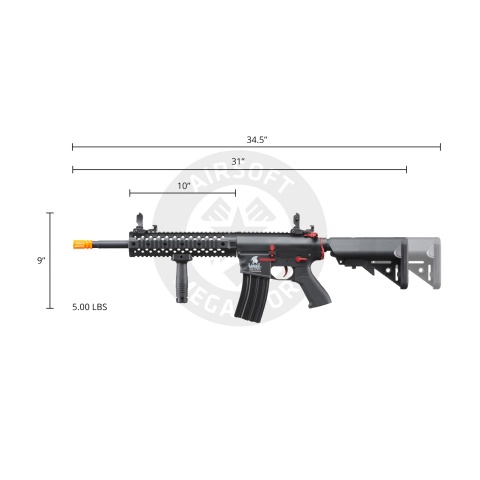 Lancer Tactical Gen 2 M4 Evo Airsoft AEG Rifle (Black & Red)(No Battery and Charger)