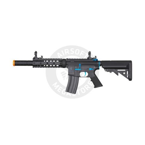 Lancer Tactical Gen 2 M4 SD Carbine Airsoft AEG Rifle with Mock Suppressor (Black / Blue)(No Battery and Charger)