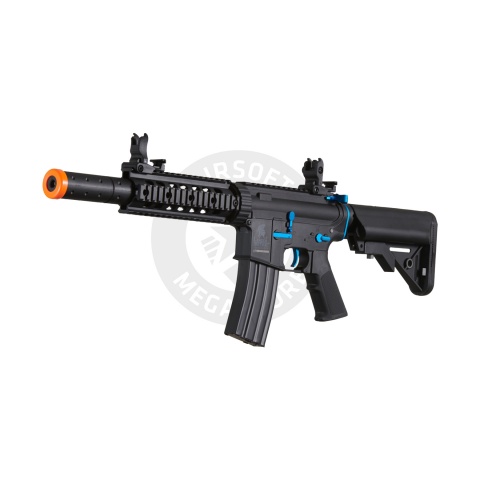 Lancer Tactical Gen 2 M4 SD Carbine Airsoft AEG Rifle with Mock Suppressor (Black / Blue)(No Battery and Charger)
