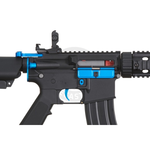 Lancer Tactical Gen 2 M4 SD Carbine Airsoft AEG Rifle with Mock Suppressor (Black / Blue)(No Battery and Charger)
