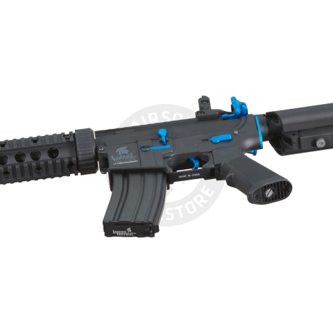 Lancer Tactical Gen 2 M4 SD Carbine Airsoft AEG Rifle with Mock Suppressor (Black / Blue)(No Battery and Charger)
