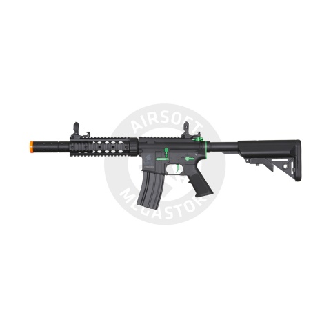 Lancer Tactical Gen 2 M4 SD Carbine Airsoft AEG Rifle with Mock Suppressor (Black / Green)(No Battery and Charger)