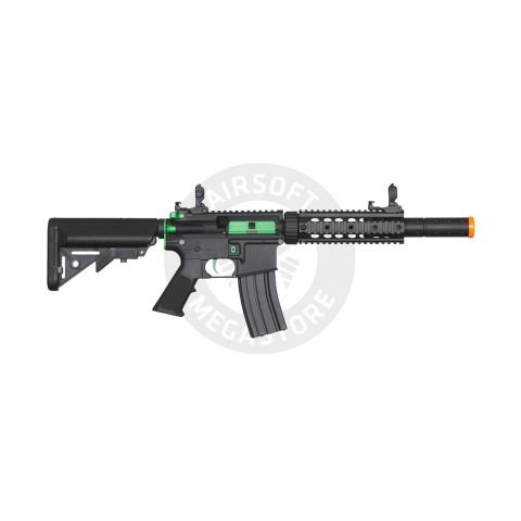 Lancer Tactical Gen 2 M4 SD Carbine Airsoft AEG Rifle with Mock Suppressor (Black / Green)(No Battery and Charger)