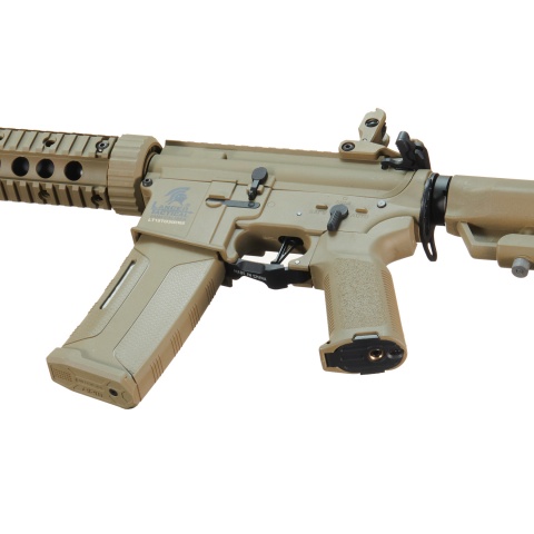 Lancer Tactical Gen 3 M4 Carbine SD AEG Airsoft Rifle with Mock Suppressor (Color: Tan)